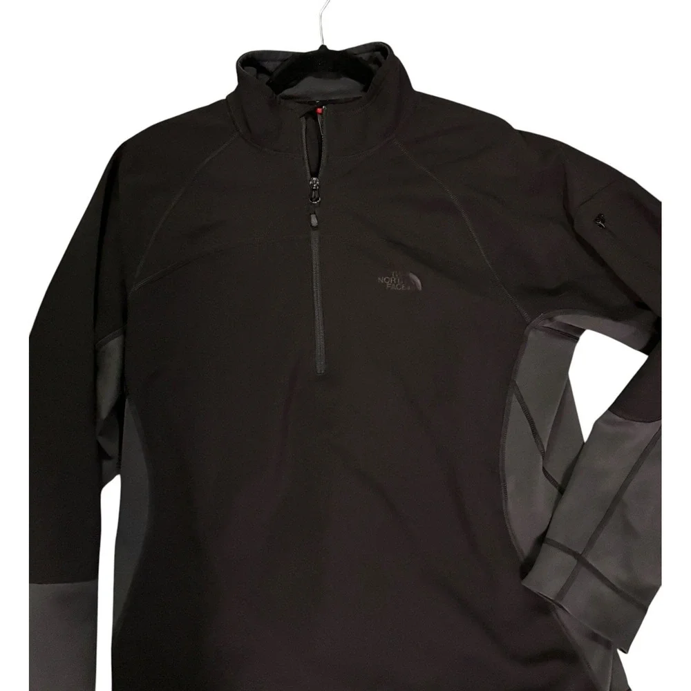The North Face Jacket Soft Shell 1/4 Zip‎ pullover Men's Large Black